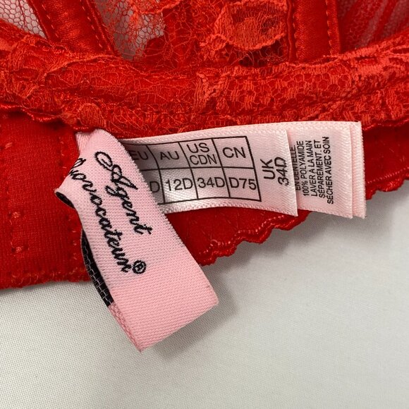 Agent Provocateur Rozlyn Red Lace Bra 34D - Picture 15 of 16